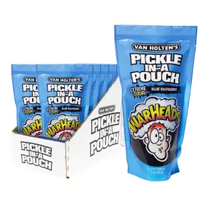 Van Holten's Pickles - Jumbo WARHEADS Blue Raspberry Pickle-In-A-Pouch - 12 Pack Snacks Meals