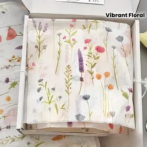 Vibrant 50pcs Floral Wrapping Paper Set - Ideal for Gift Packaging & Decorations - Perfect for Weddings, Birthdays & Parties