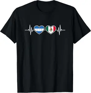 100% Cotton Honduras Flag Mexico Heartbeat Honduran Honduras T-Shirt