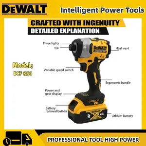 Dewalt DCF850 205N·m Impact Electric Drill Brushless Cordless 3250RPM Screwdriver 20V Lithium Battery Cordless Driver Drill