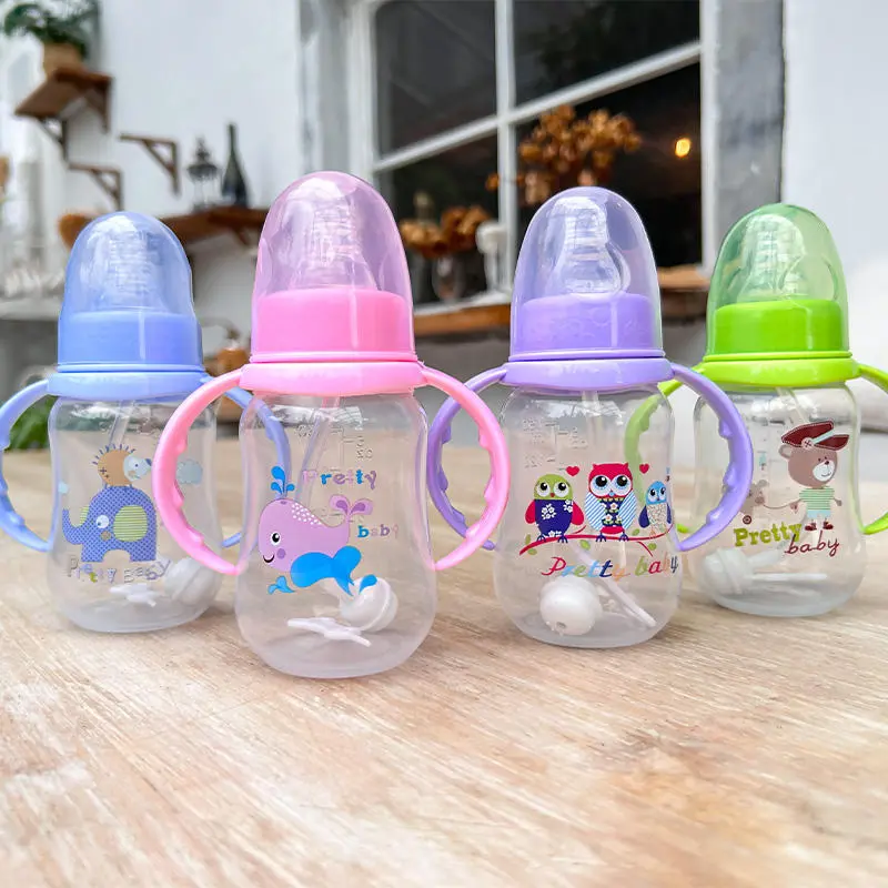Pretty Baby PP Cute 150ML/5.27OZ Anti-Colic And Anti-Fall Baby Bottle With Handle