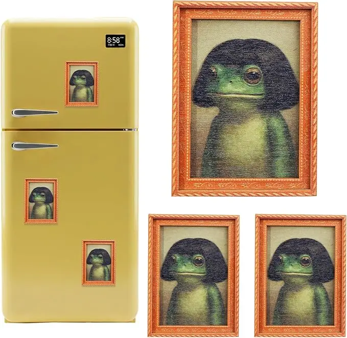 Funny Green Frog Magnetic Photo Frame Refrigerator Magnet,refrigerator decor magnet,fun kitchen decor gift