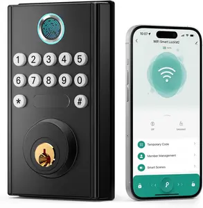WiFi Deadbolt Smart Lock Fingerprint Keyless Entry Keypad Door Locks Bluetooth Auto Lock with Fingerprint Reader for Enhanced Home Security