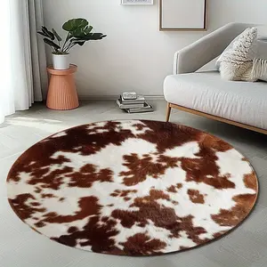 1pc Nordic Style Round Rug, 850g/m² Velvet Material, Living Room/bathroom/bedroom/camping/yoga Mat, Indoor/outdoor Use, Simple & Artistic