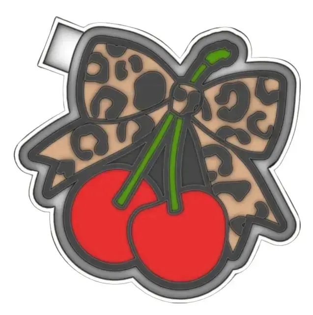 Cherries with Leopard Bow Freshie Mold Versatile Durable Silicone for Resin Casting Soap Making Candle Crafting Clay Work and Baking Ideal for DIY Projects