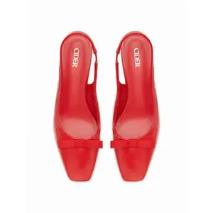 Cider BOWKNOT DECOR SLINGBACK CHUNKY HEELS