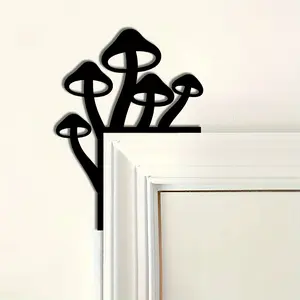 A mushroom door edge corner metal wall art, mushroom metal sign door top, mushroom metal door hanging, ideal gift for home room door decoration, Unique Artwork, Modern Home Decor