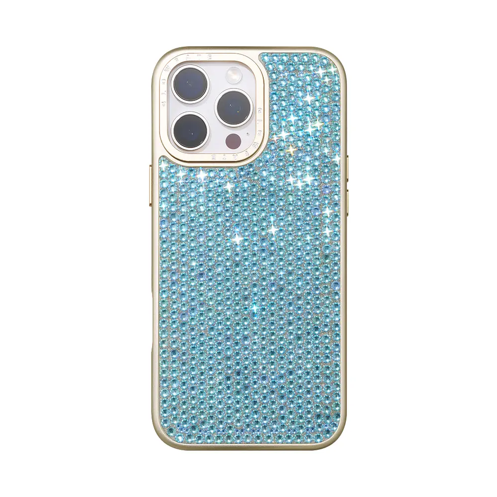 GLOWFATE Sparkling Champagne Crystal TPU iPhone Case - Custom Mobile Phone Accessory, Fashionable Gift Idea for Handheld Devices, Accessories