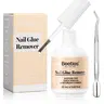 Beetles Nail Glue Remover Glue 20ml for False Nails, Press on Nails Glue Gentle Remover for Fake Nail Tips Acrylic Nail Adhesive Remover with Cuticle Pusher, Not for Uv Gel Glue or Gel Polish,familyfun