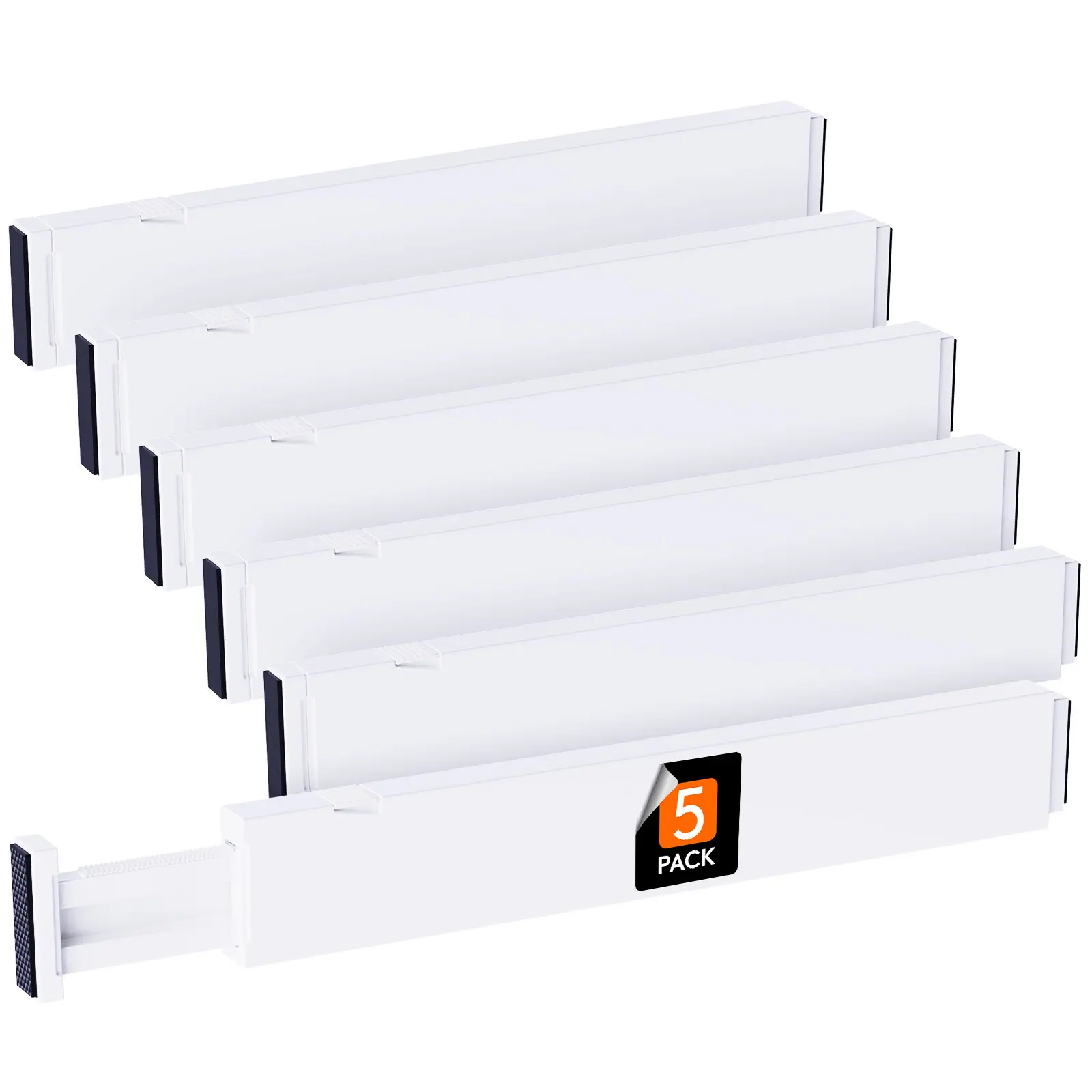 Lifewit 2.36" High Kitchen Drawer Dividers, 16"-22" adjustable, for utensils, clothes & more, Expandable plastic separators for home & office