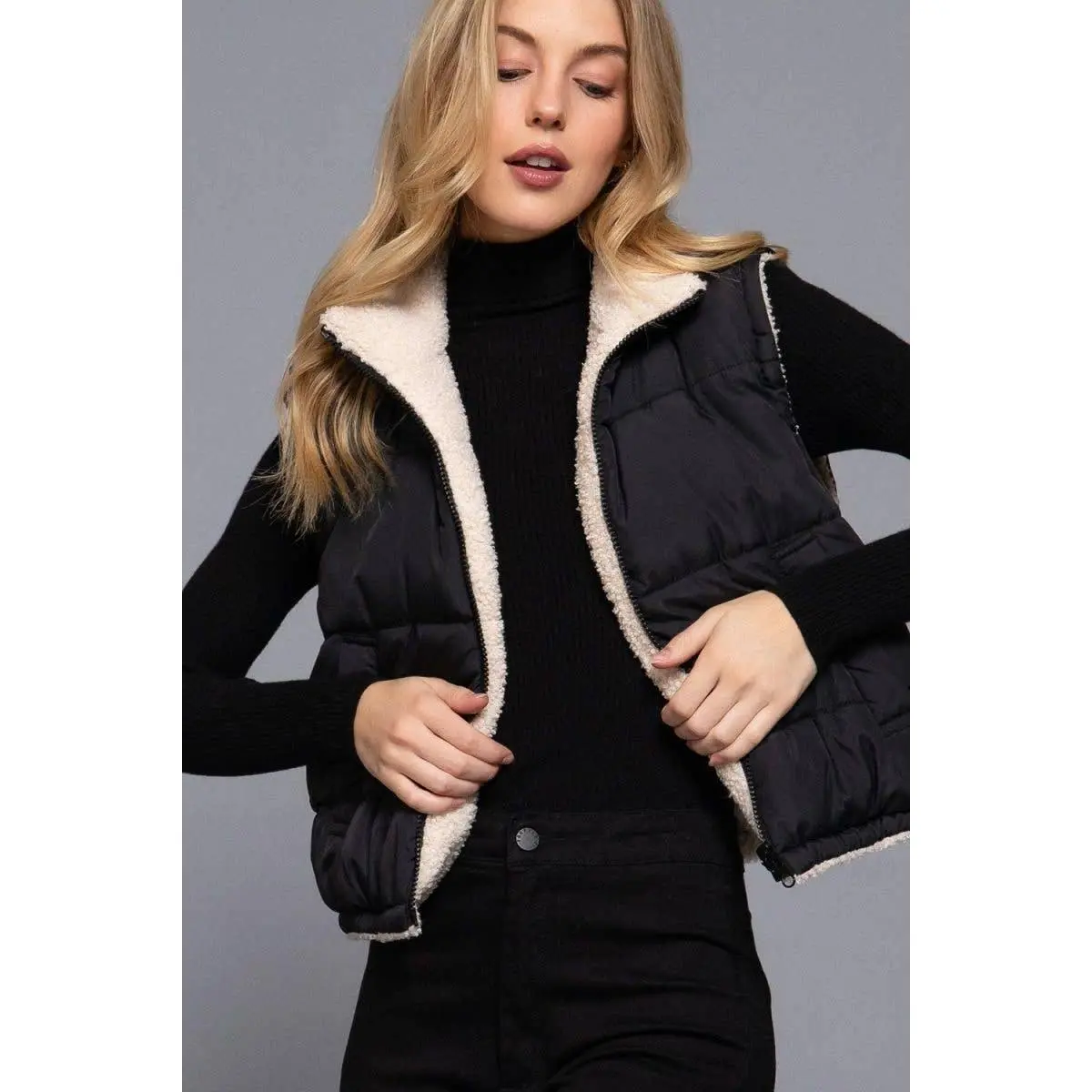 Reversible Fur Padding Vest