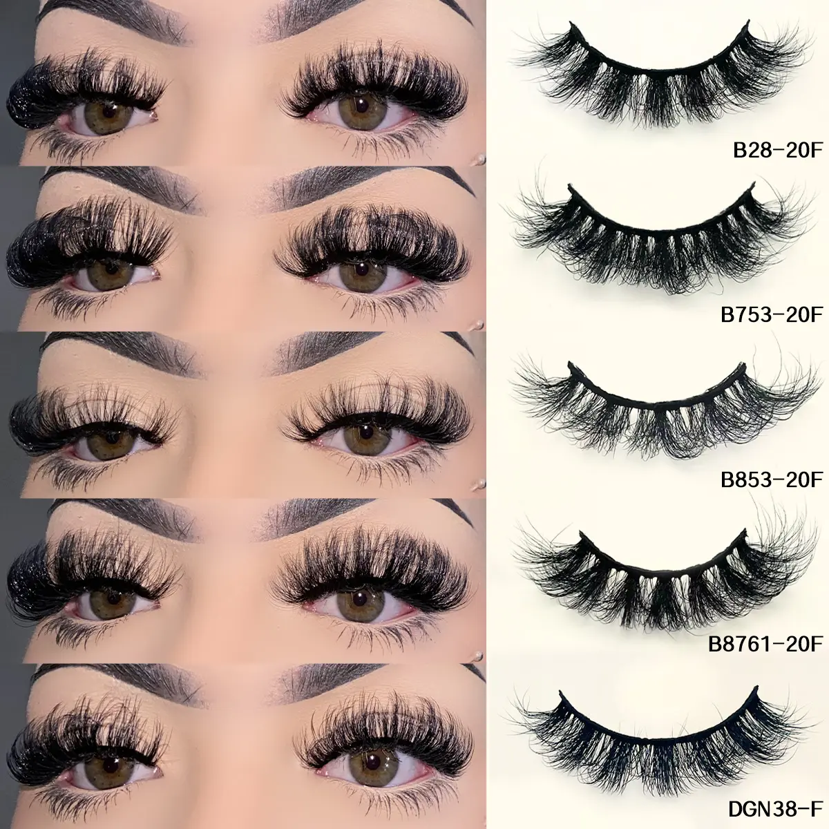 Mkhlina 3D Faux Mink Luxury Makeup False Eyelashes, Fluffy Mixed Curl, 0.07mm, Lightweight, Volumizing Effect, Easy To Apply, Daily, Cosmetic, Volume False Eyelashes, Fake Eyelashes