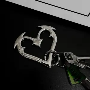 Heartbreaker  Bold Design Gothic Heart Carabiner, Heavy Duty Zinc Alloy Metal Keychain, Perfect Statement Accessory for Keys & Bags