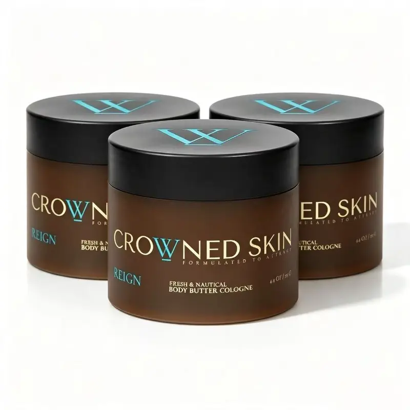 【Buy 1 Get 2 Free】Men's Crowned Skin Reign Body Butter Cologne, 3PCS 4.4oz Each, Fresh Nautical Scent, All-Day Moisturizing Body Butter for Personal Care