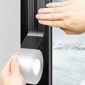 Window Sealing Tape 2IN x 33 FT Draft Isolation No Residue Removable Adhesive Waterproof Windows Doors Shower Glass AC Units Ideal for Winter Seal & Summer Cold Air Loss Prevention
