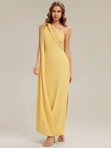 Ever-Pretty 2026 New Trend Greek Goddess Draped Asymmetrical Maxi Dress For Formal, Evening, Gala And Wedding Guest Occasion EG02698
