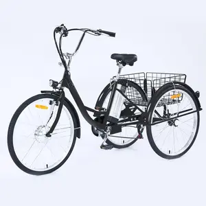 【GARVEE】Adult Tricycle, 7 Speed Tricycle for Adults, 26 inch 3 Wheel Bikes for Adults with Baskets, Adult Tricycles for Women Seniors Men, Three Wheel Bike for Adults, 330 lb Black