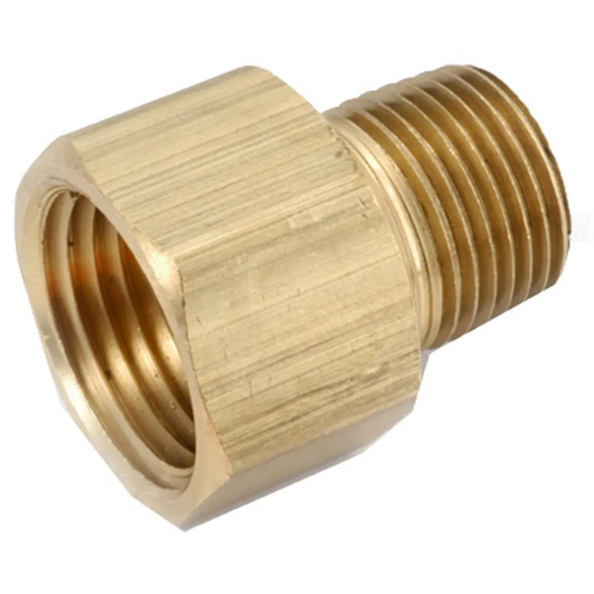 Anderson Metals 756120-0808 Solid Brass Pipe Adapter, Corrosion Resistant Fitting for Plumbing Connections, 0.5 x 0.5 Inch, 0.5 In