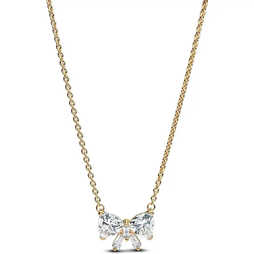 Pandora Timeless Sparkling Bow Silver Necklace, Daily Female Jewelry, Reliable Performance, No Warning Applicable, 363508C01-45, Bead