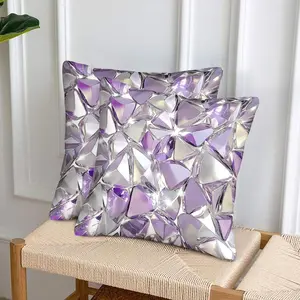 JIT 2pcs Purple, Diamond-Shaped, Crystal Pattern Printed Pillow Covers, Cute Cushion Covers, Tatami Decorative Pillow Covers, Festive Decorative Pillow Covers, Living Room Bedroom Sofa Decorative Pillow Covers, Gift for Family (Pillow Insert Not Included)