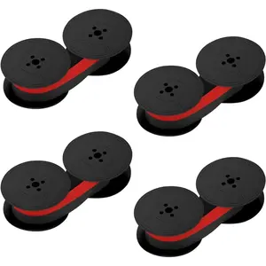 Universal Typewriter Ribbon  Spool  Typewriters Ribbon Replacement Compatible with  Typewriter (4 Black Red)