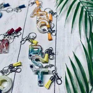 Sea Turtle Rainbow Initial Keychains