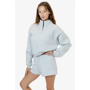 HF326 - Heavy Fleece Cropped Half Zip Pullover (Piece Dye)