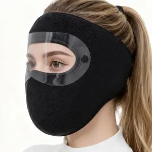 Winter Windproof Face Mask with Detachable Goggles, Cold Weather Protection, Adjustable Fit, Ideal for Outdoor Activities, Protective Masks