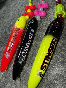 3 Pack: Bella Rig (13cm), Megalodon Rig (13cm), and Stinger (13cm) on 4/0, 8/0, and 10/0 Hooks with 100 pound mono leader lines