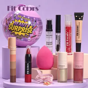 1set  Fit Colors Beauty Surprise Makeup Ball Gift Set, Full‑Face Multi‑Use Daily Party Holiday Cosmetic Kit, Viral Gift‑Ready Makeup Box, GiftForHer ViralMakeupBox CleanGirlMakeup, Makeup Gift Set Full Face Cosmetics Kit