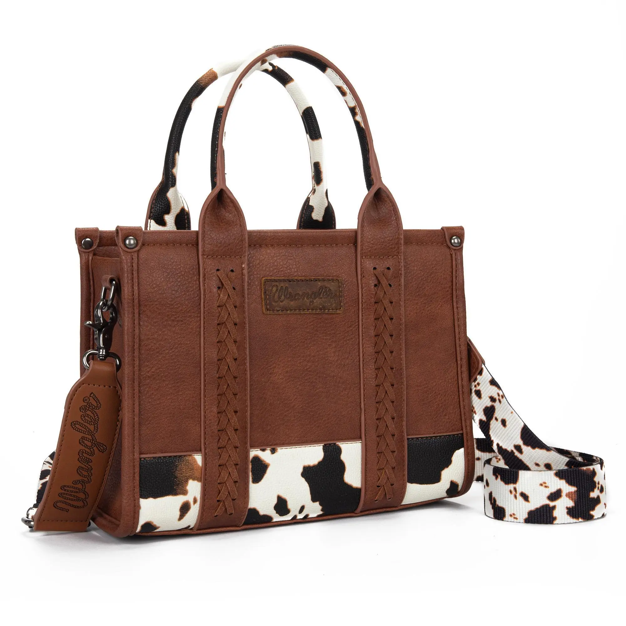Wrangler Tote Bag for Women Western Cow Print Purse Designer Top Handle Handbags