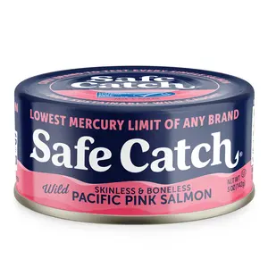 Safe Catch Wild Pink Salmon Canned Wild-Caught Skinless Boneless Salmon Fish Every Can Of Salmon Is Mercury Tested, Kosher