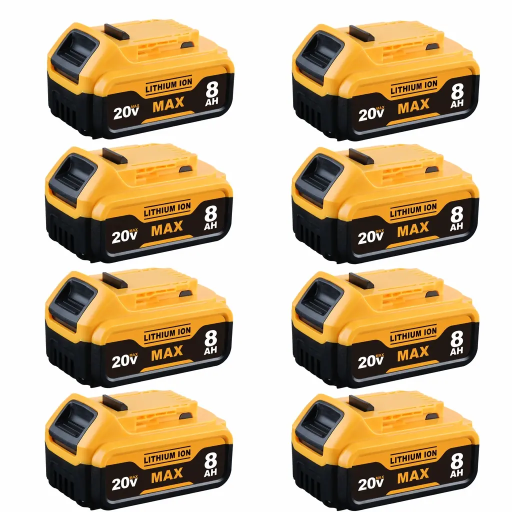 8-Pack 20V MAX 8.0Ah Lithium-Ion Batteries, DeWalt DCB Series Compatible (DCB200, DCB205, DCB208), Long Runtime Power Tool Accessories for DIY Home Projects