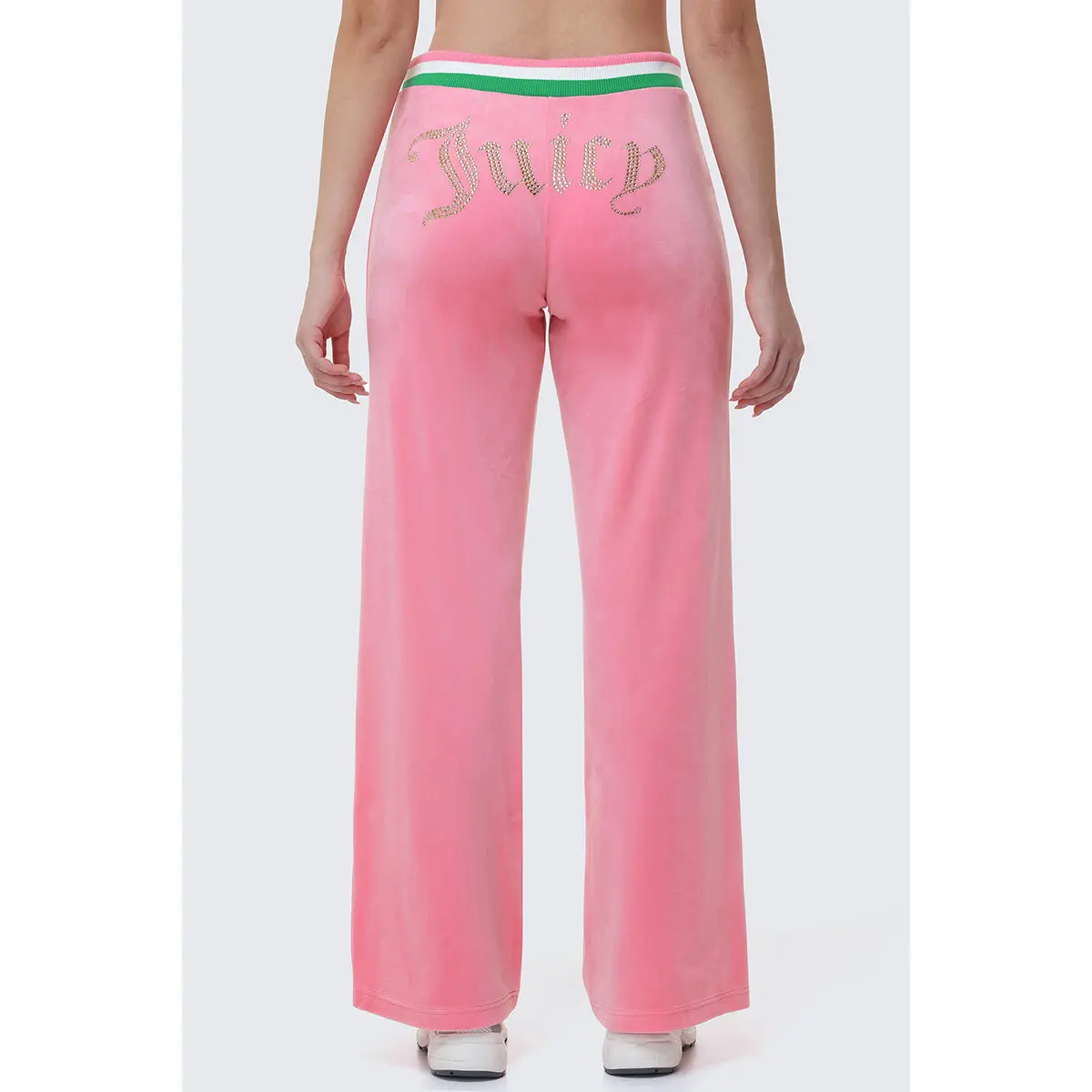 Juicy Couture Heritage Stripe Bling Velour Track Pants