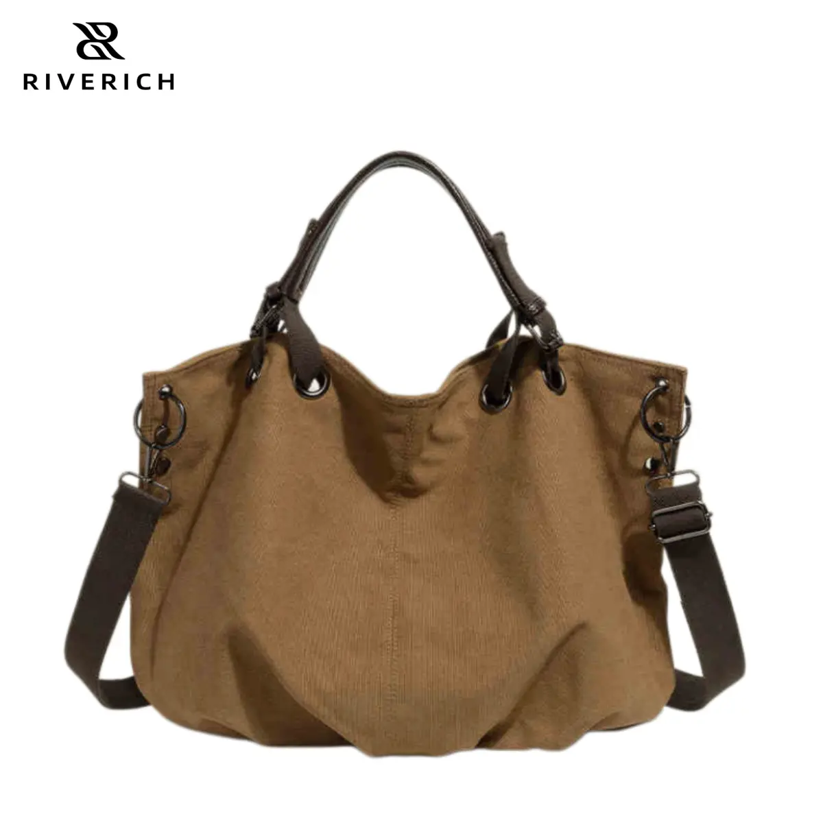 RIVERICH Vintage Canvas Utility Crossbody Bag for Men & Women, Retro Workwear Street Style Messenger Bag with Multiple Pockets, Durable Sling Bag with an Adjustable Strap and Spacious Compartments for urban commuting, travel