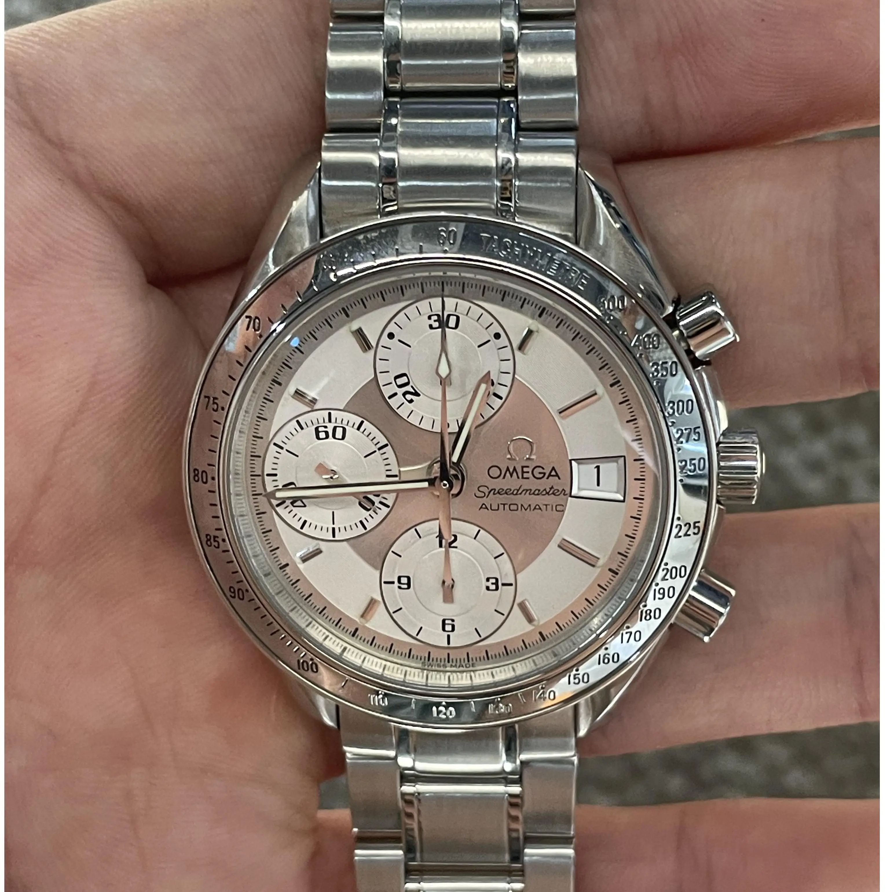 Omega Speedmaster Series 39 White Dial Mechanical Steel Bracelet, # TK‑59776874,18cm,Amy
