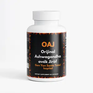 OAJ Ashwagandha ak Jirof Organic Ayurvedic Adaptogen 60 Capsules for Stress Relief & Overall Health Support