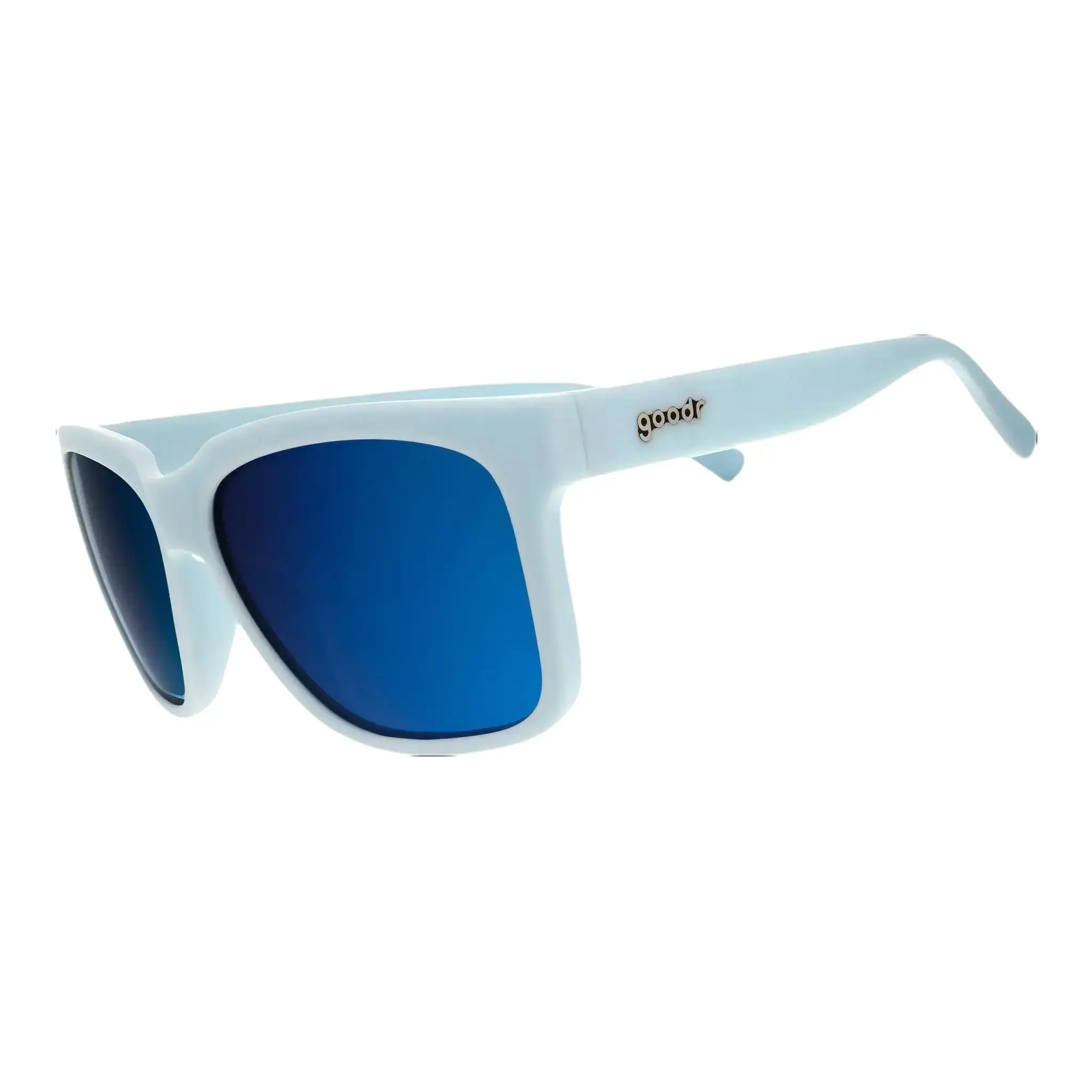 goodr Sea Foam Party Favor Medium Size (Tidal G) Solid Light Blue Frame with Blue Lens, UV400, No Slip No Bounce No Tangle