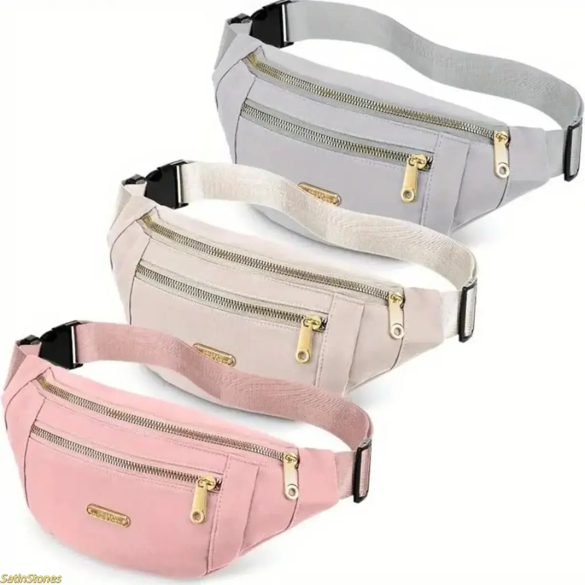 3-Pack Minimalist Belt Bags, Waterproof Unisex Waist Pack with 3 Pockets & Adjustable Strap for Travel, Activewear, and Walking, Sport, Accessories, Outdoor, Dating, Shopping