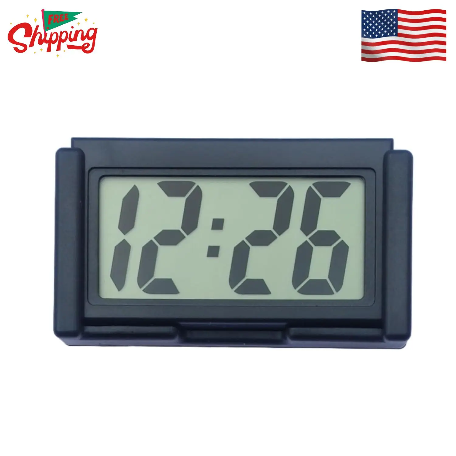 Small Digital Clock， with Jumbo LCD Time & Day Display