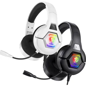 S100 Wired Gaming Headset with Noise Cancelling Microphone, LED Light Stereo Sound, Ps4 PC Xbox One Switch Ps5 Controller, Wired Gaming Headphones