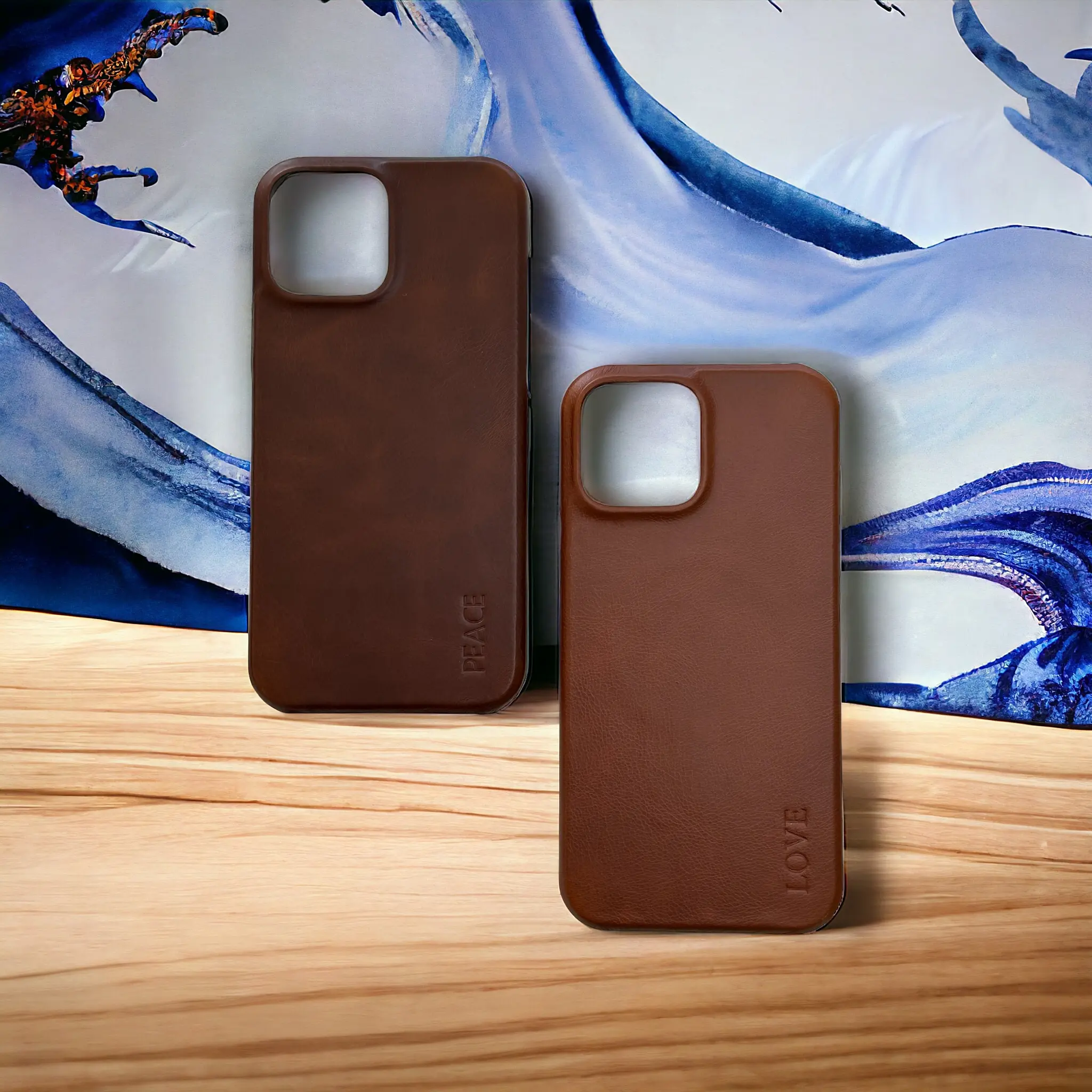 Personalized Oil Waxed Leather iPhone Case