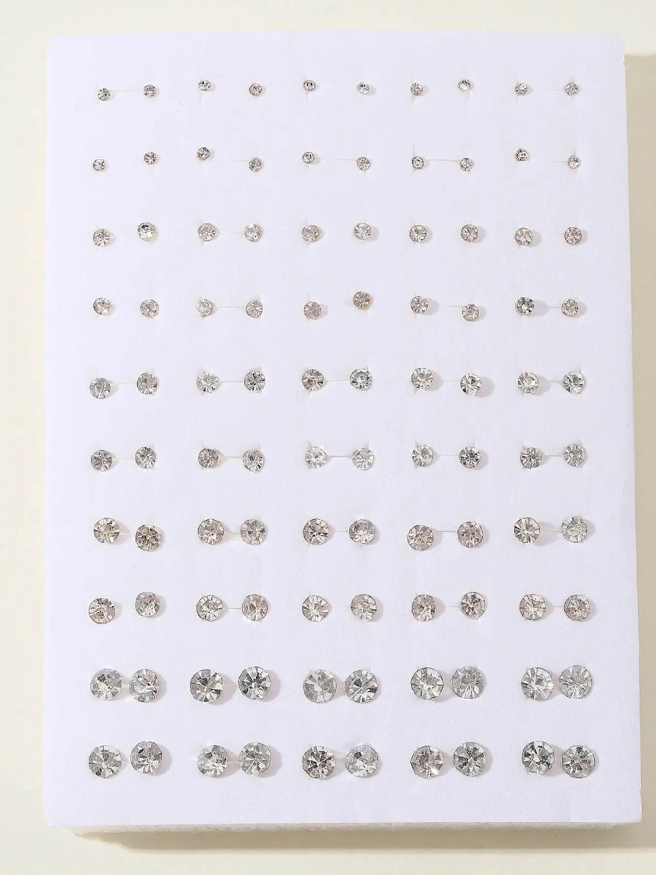 50 Pairs Plastic Stud Earrings for Sensitive Ears, Hypoallergenic Earrings, Cz Soft Backing, Multicolor Cubic Zirconia, Unisex Casual Jewelry