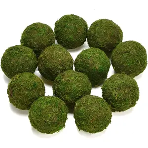 Natural Green Moss Decorative Ball,Handmade (3.5"-Set of 6)