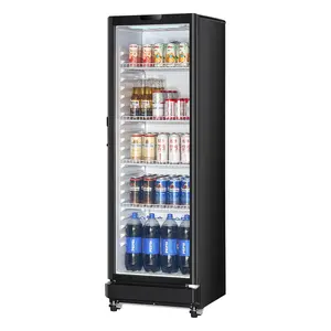VEVOR Commercial Merchandiser Refrigerator, 8.1 CU.FT Glass Door Display Refrigerator Upright Fridge, Beverage Refrigerator Cooler Merchandiser with 4 Adjustable Shelves and Soft LED Light, BlackSummervibes