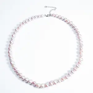 【Mike】T50 7-9mm Pearl necklace fresh water pearls for birthday/anniversary/holiday /retirement/ graduation presents