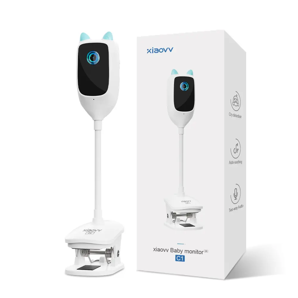 2K 120° Video Baby Monitor Camera with Infrared Night Vision, CCTV Surveillance Camera,Two-Way Audio, 2.4G WiFi, Monitor with Camera, Monitor Stand,Remote Monitoring,Digital Encryption