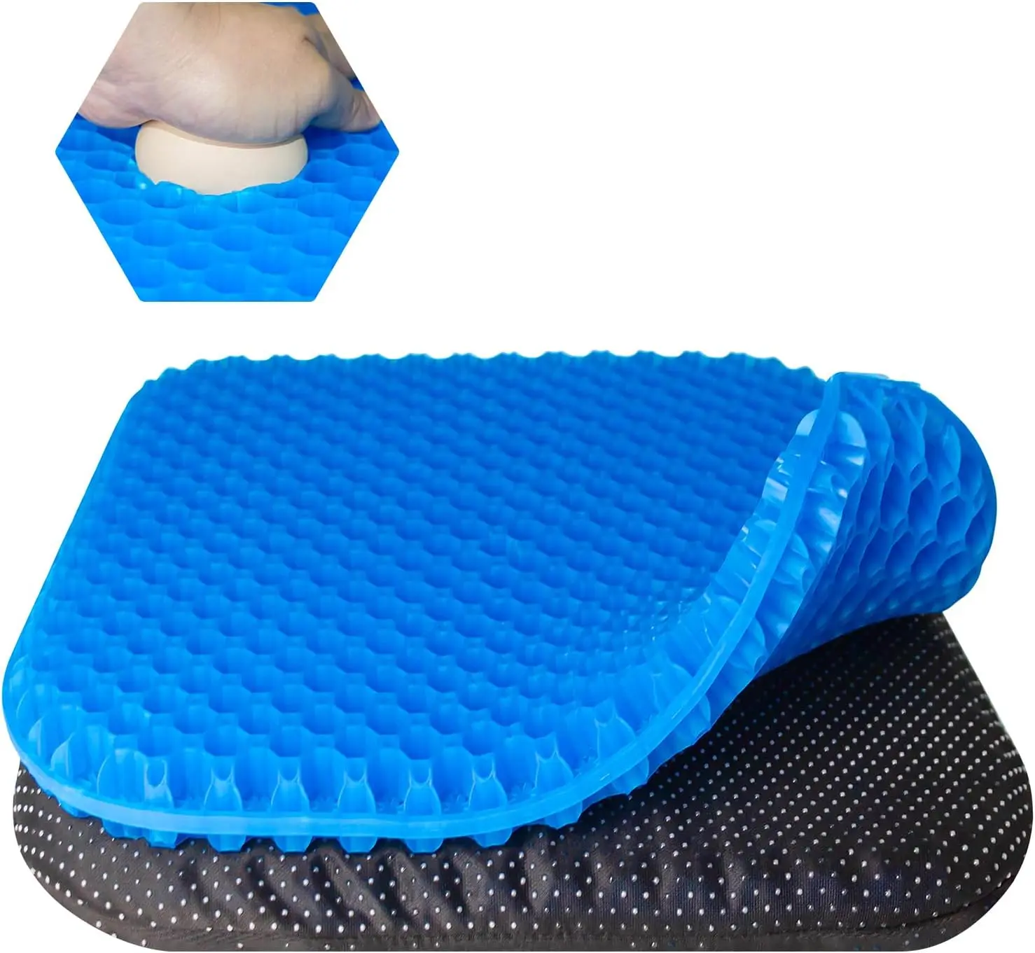 Gel Seat Cushion, Large & Thick for Long Sitting, Soft & Breathable Pressure Relief Cushion for Hip Pain, Car Seat Cushion Ideal for Office Chair, Car Drivers Wheelchair & Daily Use Halloween– Black Cover