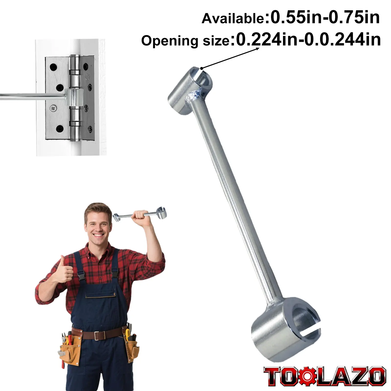 TOOLAZO Adjustable Furniture Hinge Hole Repair Tool – 14–19mm Hinge Hole Expander & Adjusting Wrench,Fast Hinge Fix for Cabinet Doors, Bookshelf Doors,Wine Cabinet Doors & Storage Doors,Restore Loose Hinges and Easy Alignment for Home DIY Furniture Repair