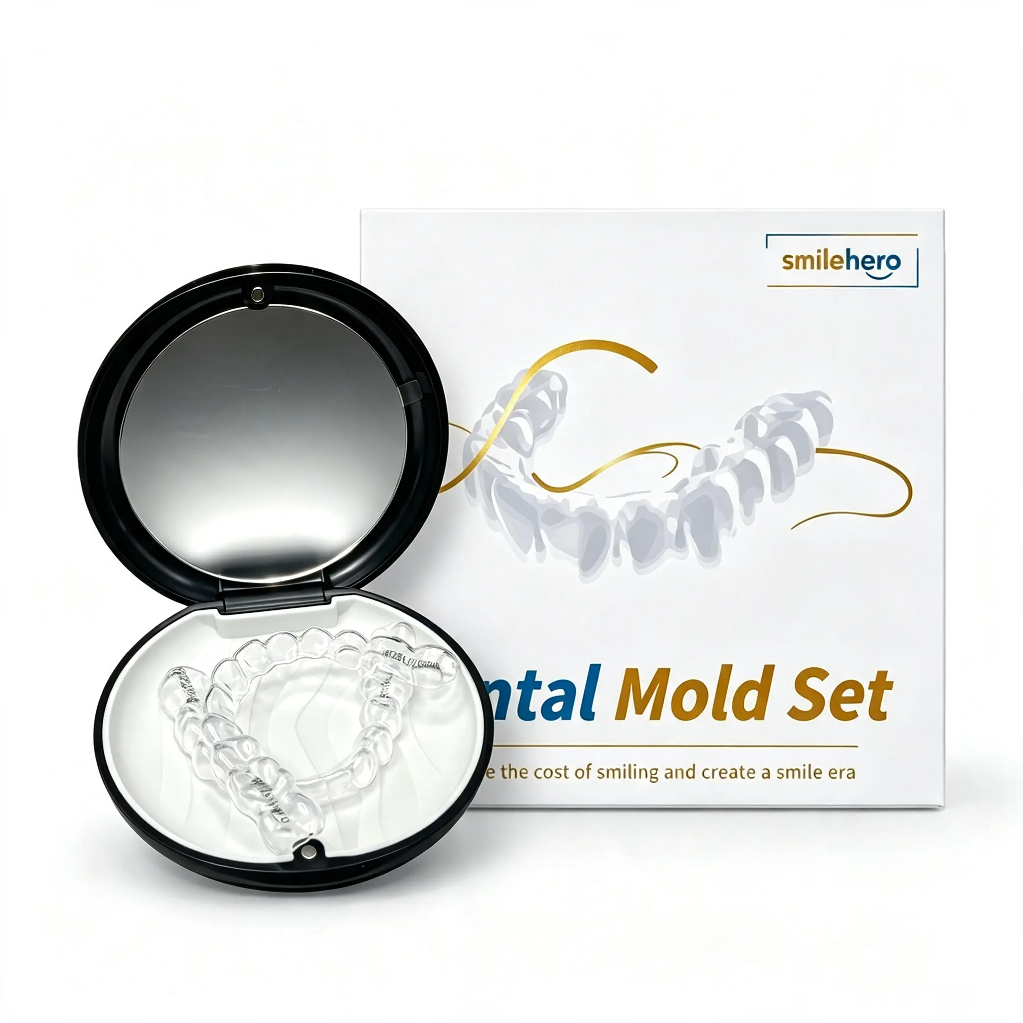 Smilehero Custom Teeth Retainer for Upper and Lower Teeth - Clear, Comfortable, Durable, Easy to Use,Includes Impression Kit